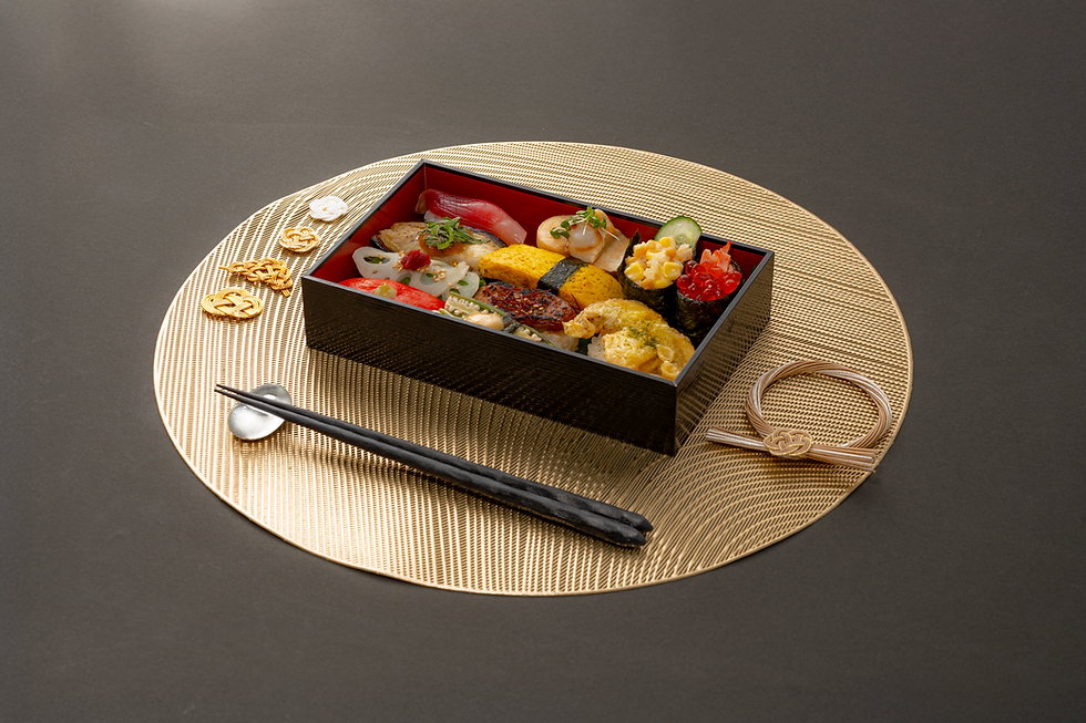 11 creative vegan sushi toppings lined up at Veggie Sushi Japan in Tokyo