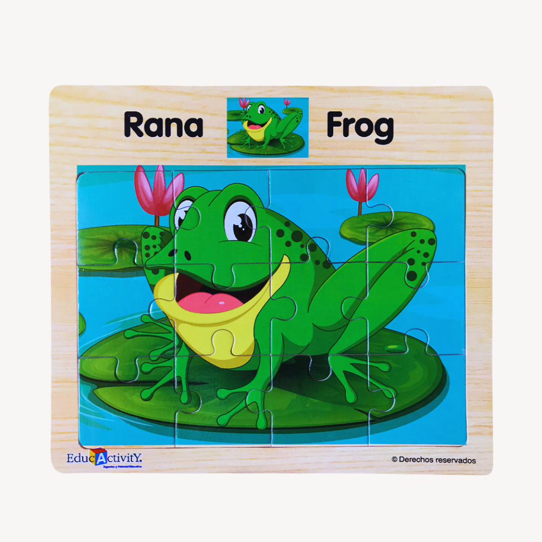Rompecabezas de Madera Español-Inglés Rana