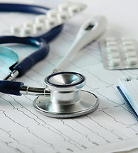 Stethoscope on the Cardiogram