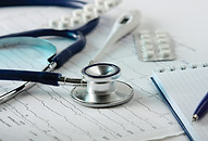 Stethoscope on the Cardiogram