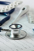 Stethoscope on the Cardiogram