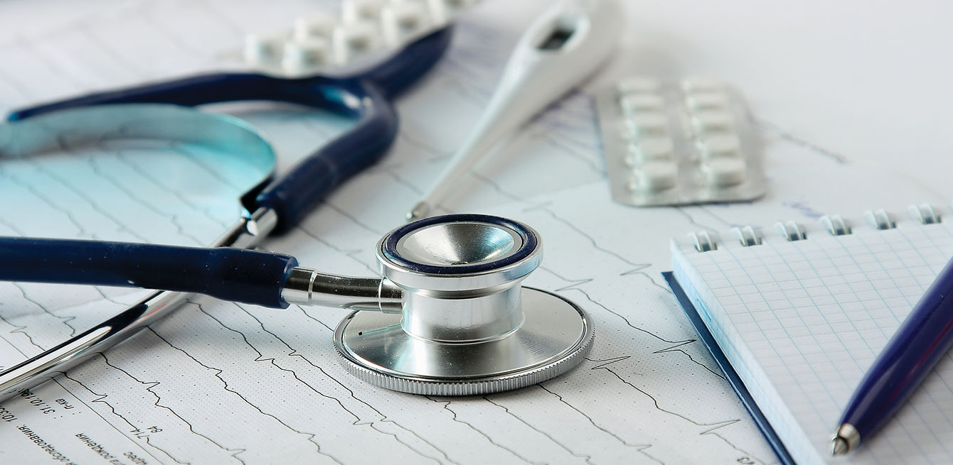 Stethoscope on the Cardiogram