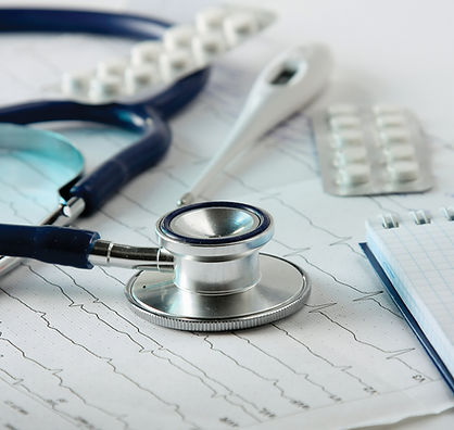 Stethoscope on the Cardiogram