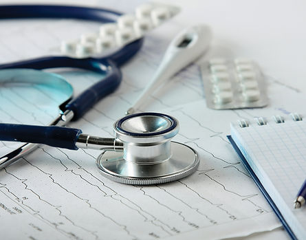 Stethoscope on the Cardiogram