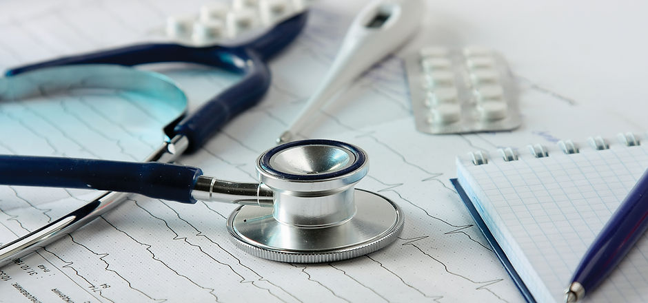 Stethoscope on the Cardiogram