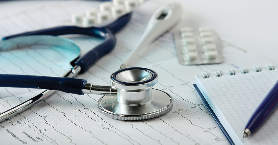 Stethoscope on the Cardiogram