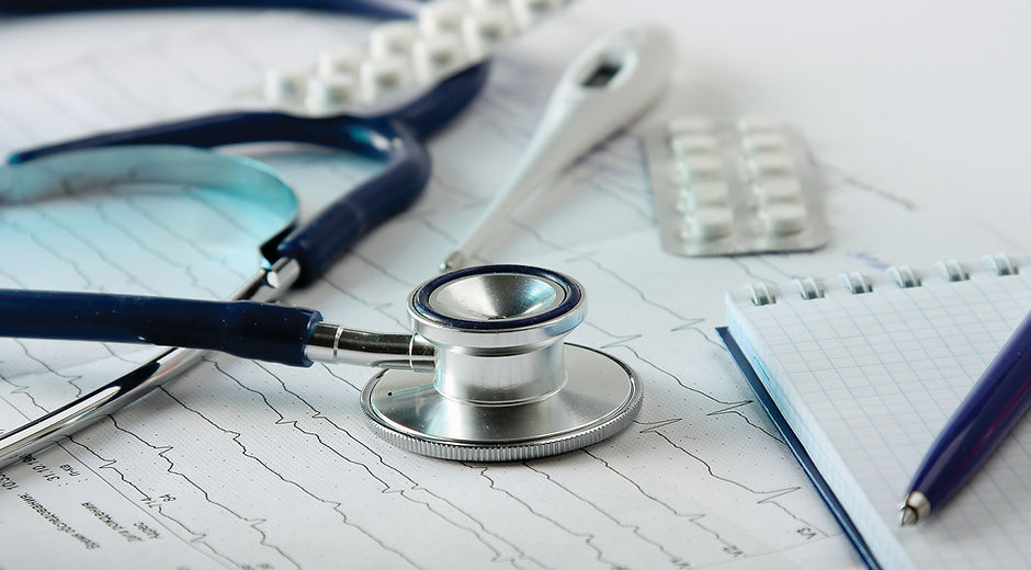 Stethoscope on the Cardiogram