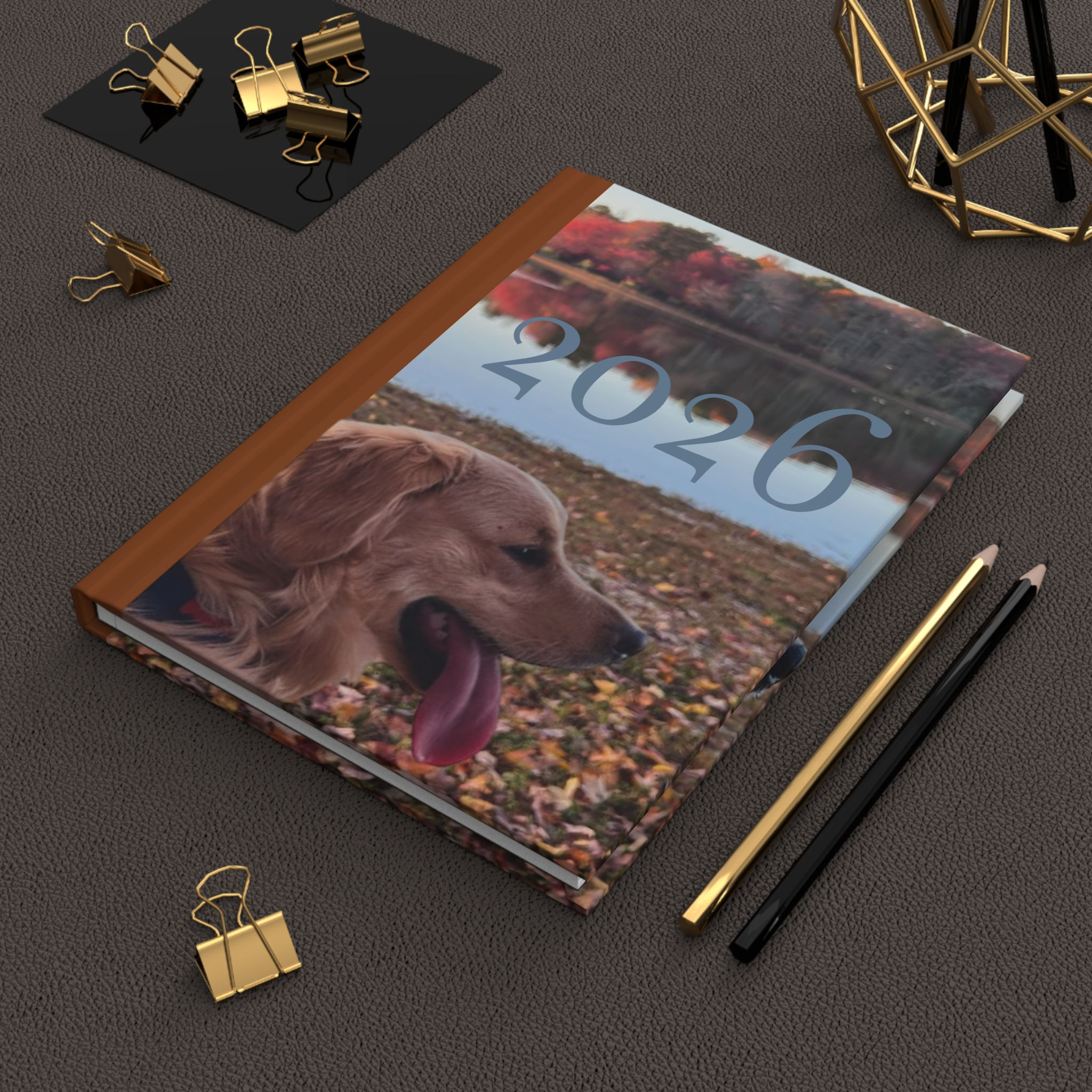 2026 Golden Retriever Hardcover Journal — Live Love Hope Autumn Keepsake