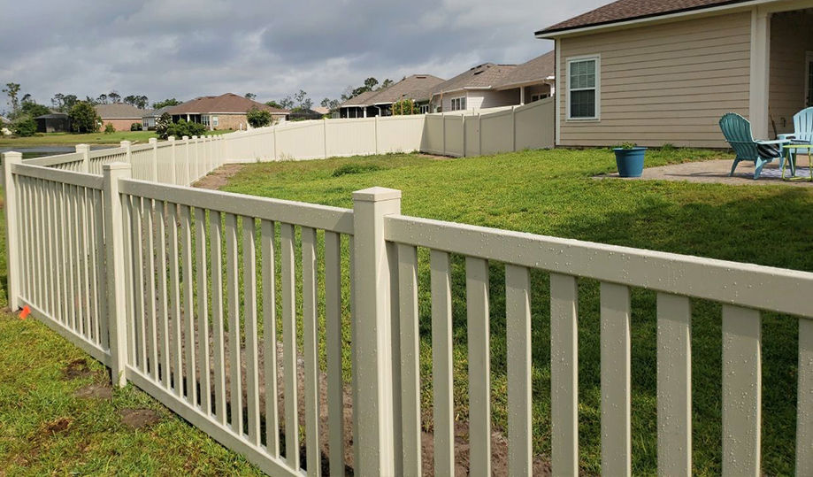 Tan Vinyl Fence