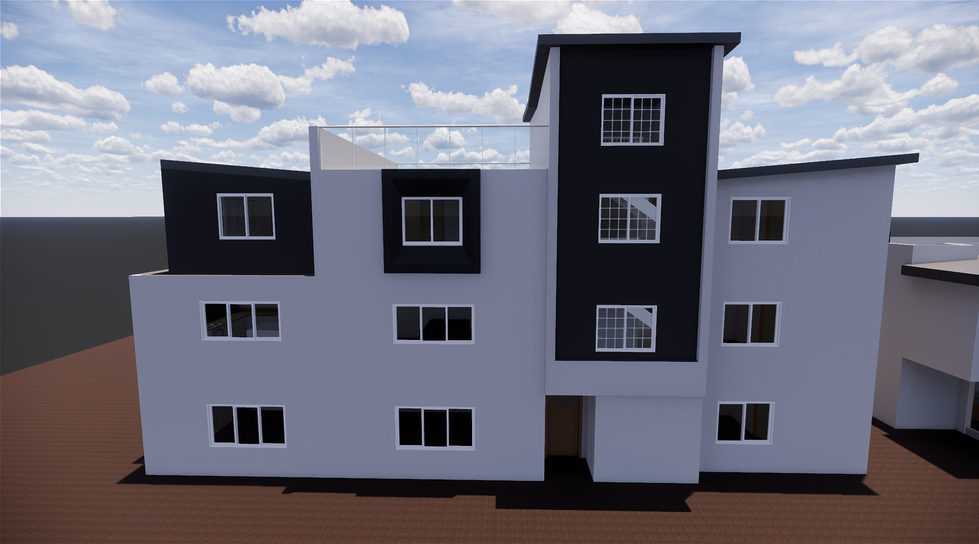 a building with a balcony on the top of it