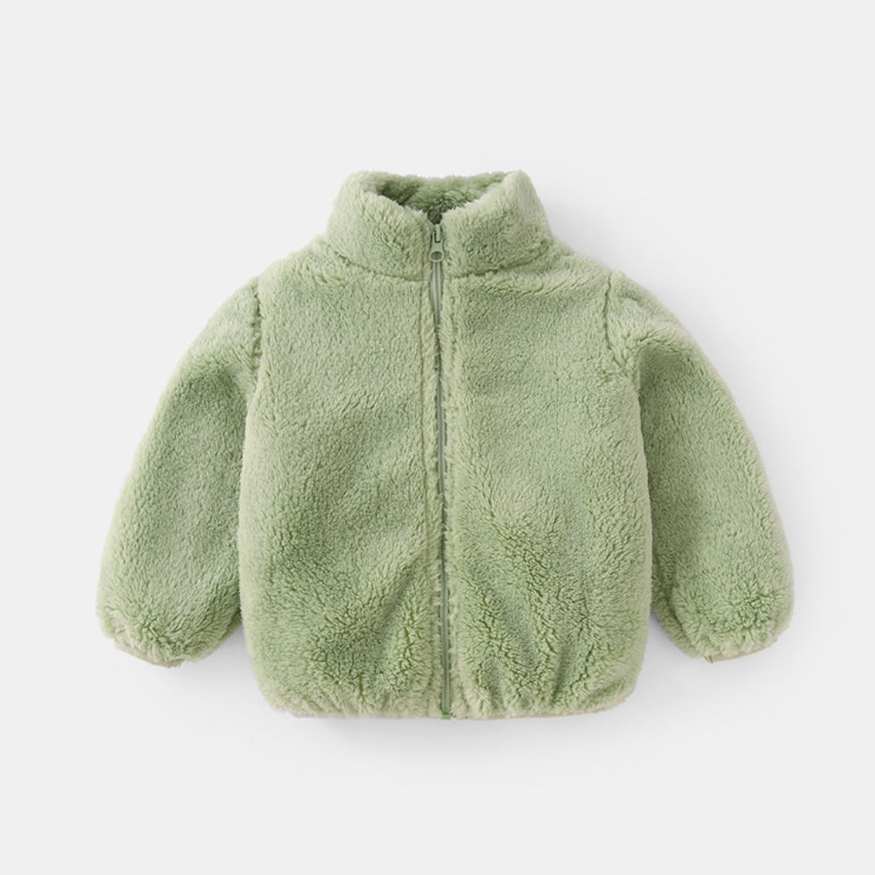 Thumbnail: Child Autumn Winter Costume Solid Color Outerwear Casual Loose Long Sleeve Tops 