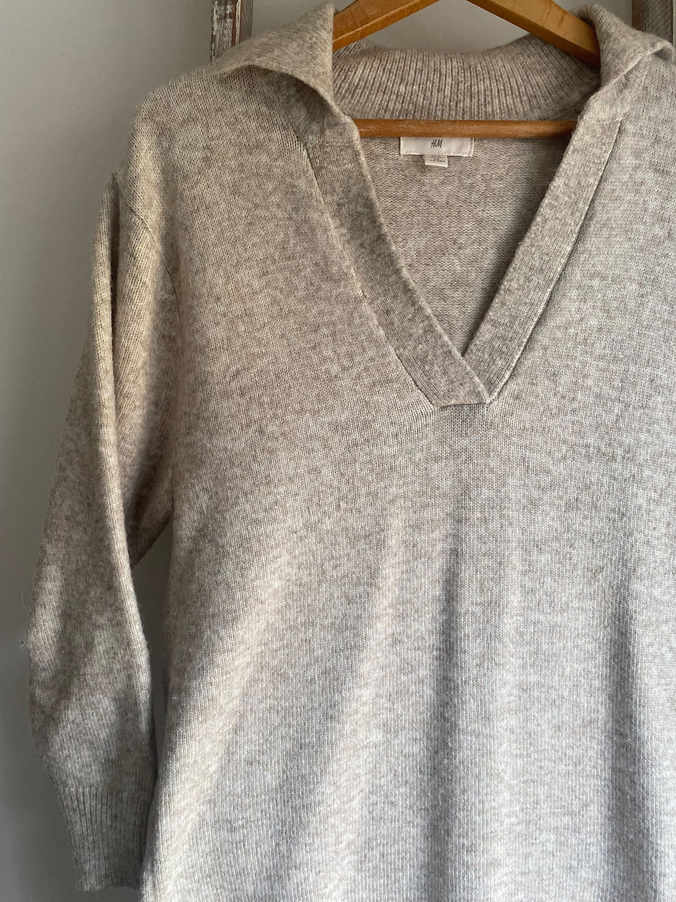 Thumbnail: H&M oatmeal jumper dress with slits (S)