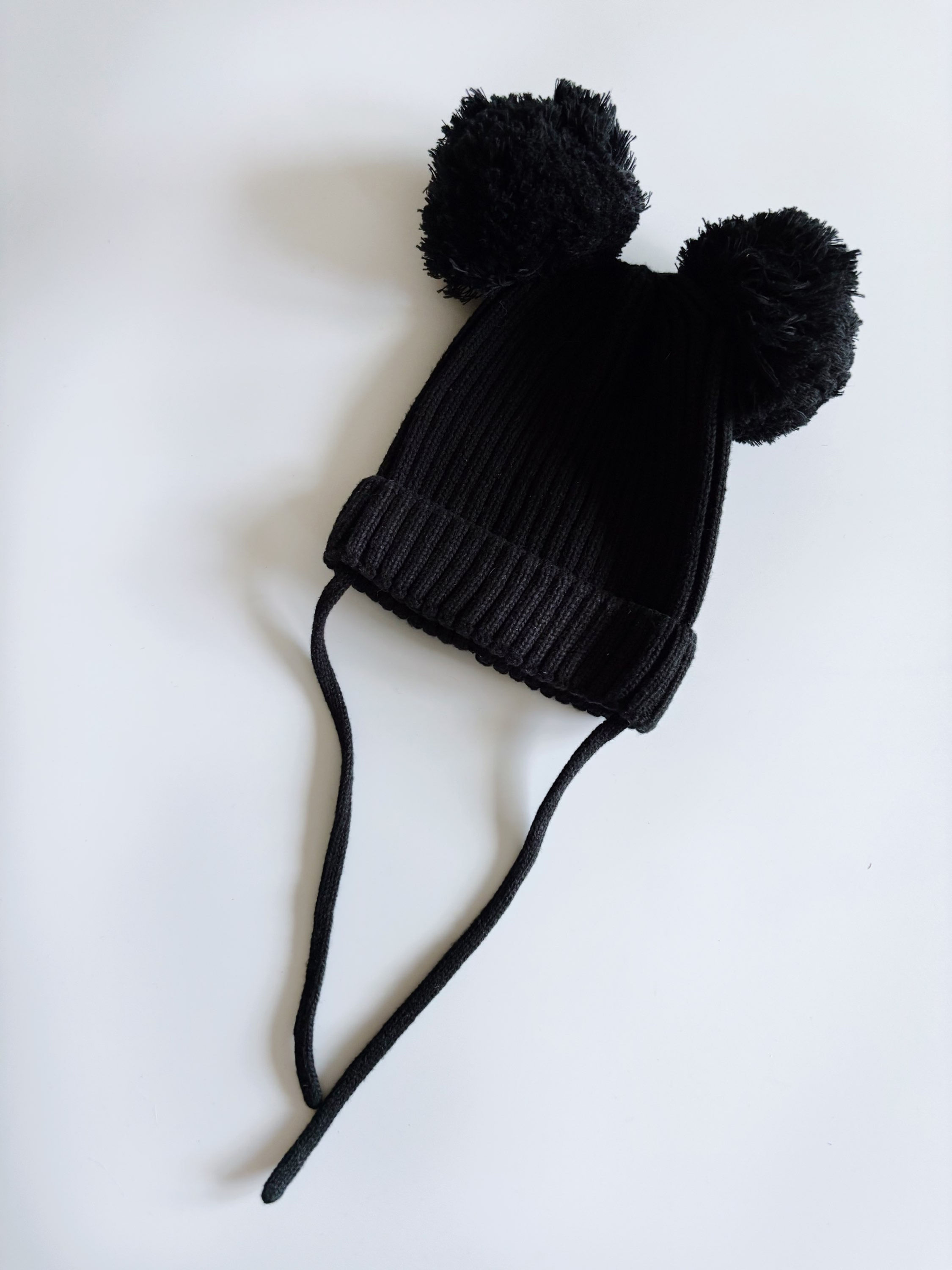 Mini Rodini black bobble hat (4-9m) 