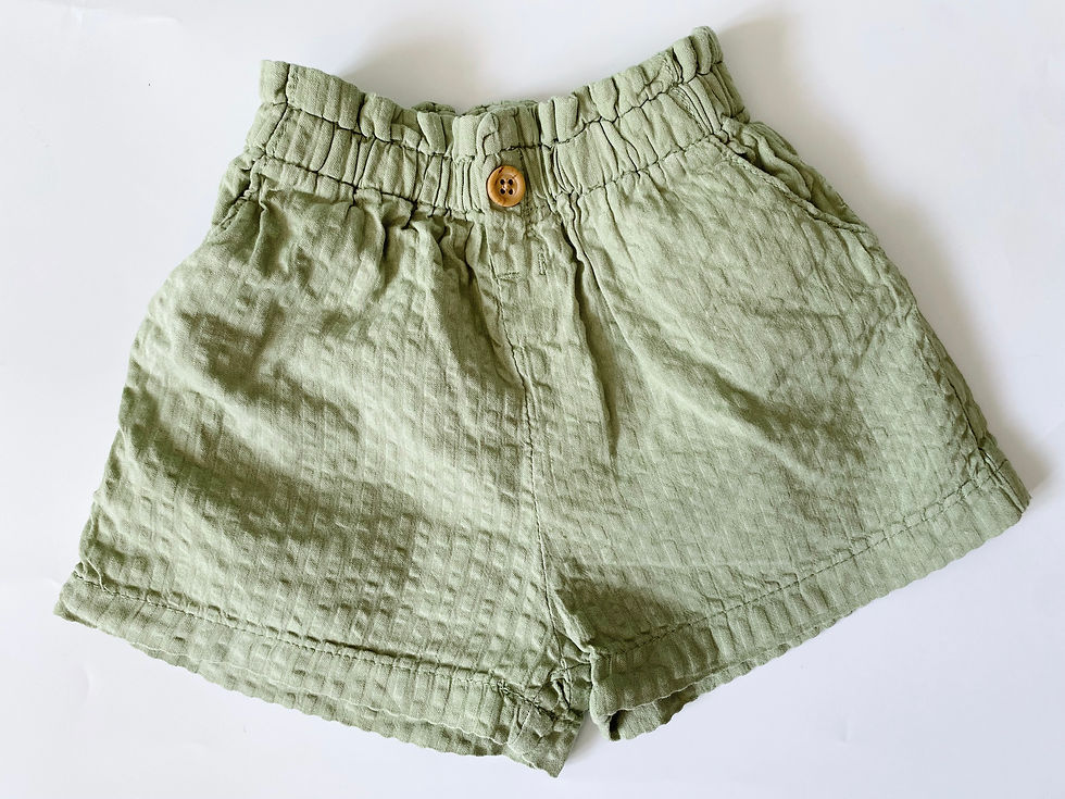 Thumbnail: H&M green textured shorts (6-9m)