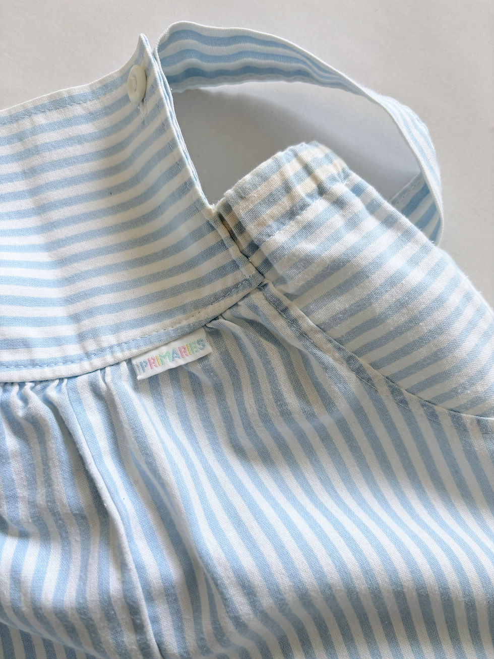 Thumbnail: Mothercare vintage candy striped dungarees (12-18m)