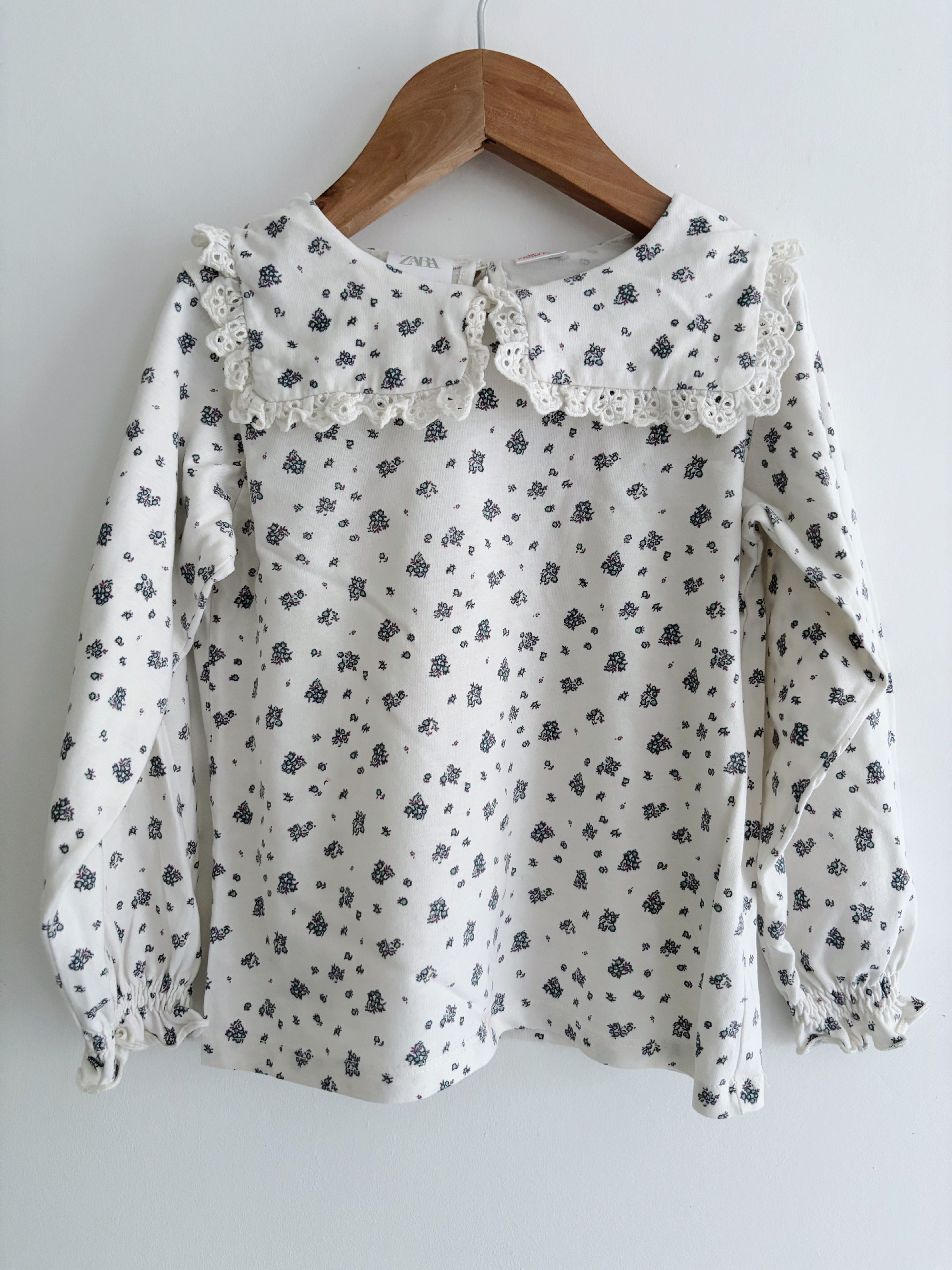 Zara floral Peter Pan collar top (3-4Y)