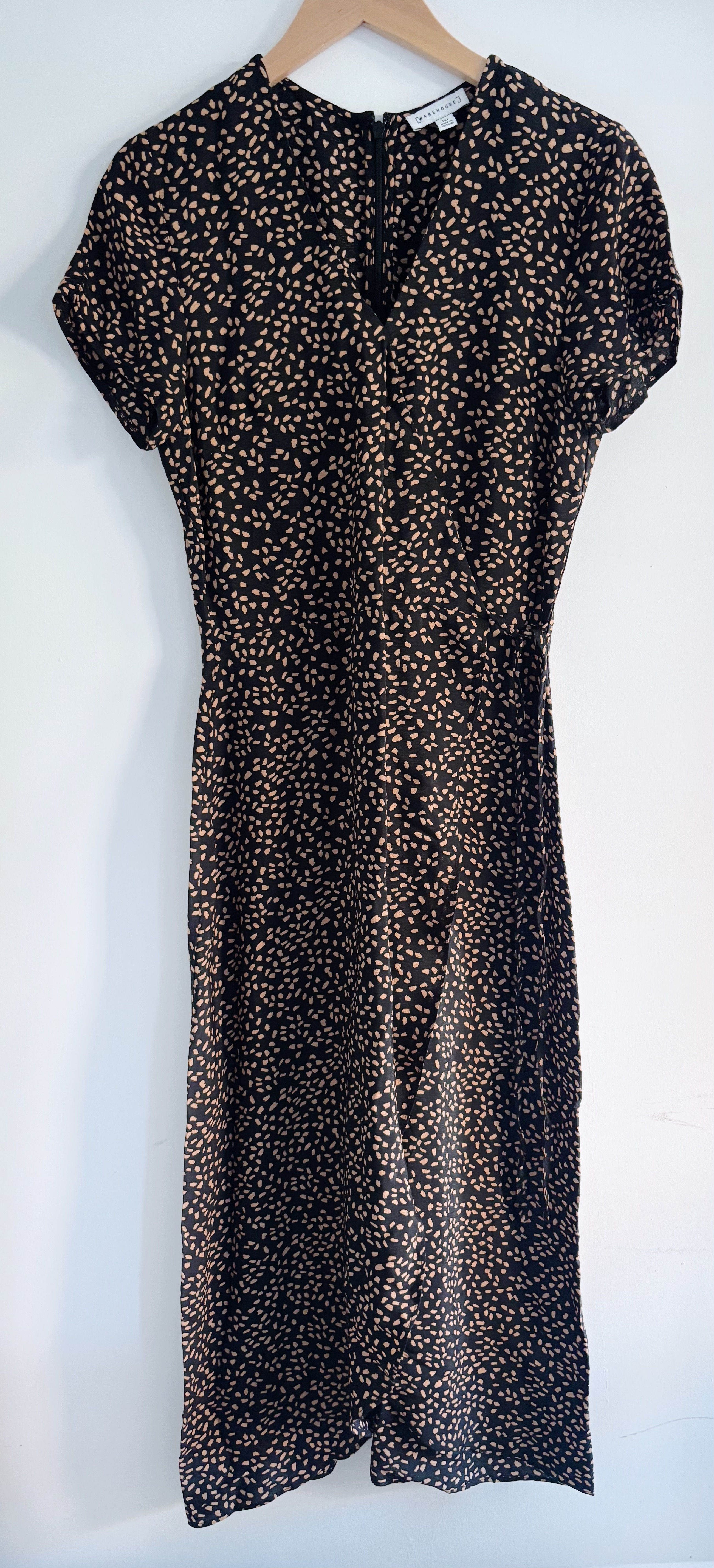 Mango black speckled midi dress (UK10)