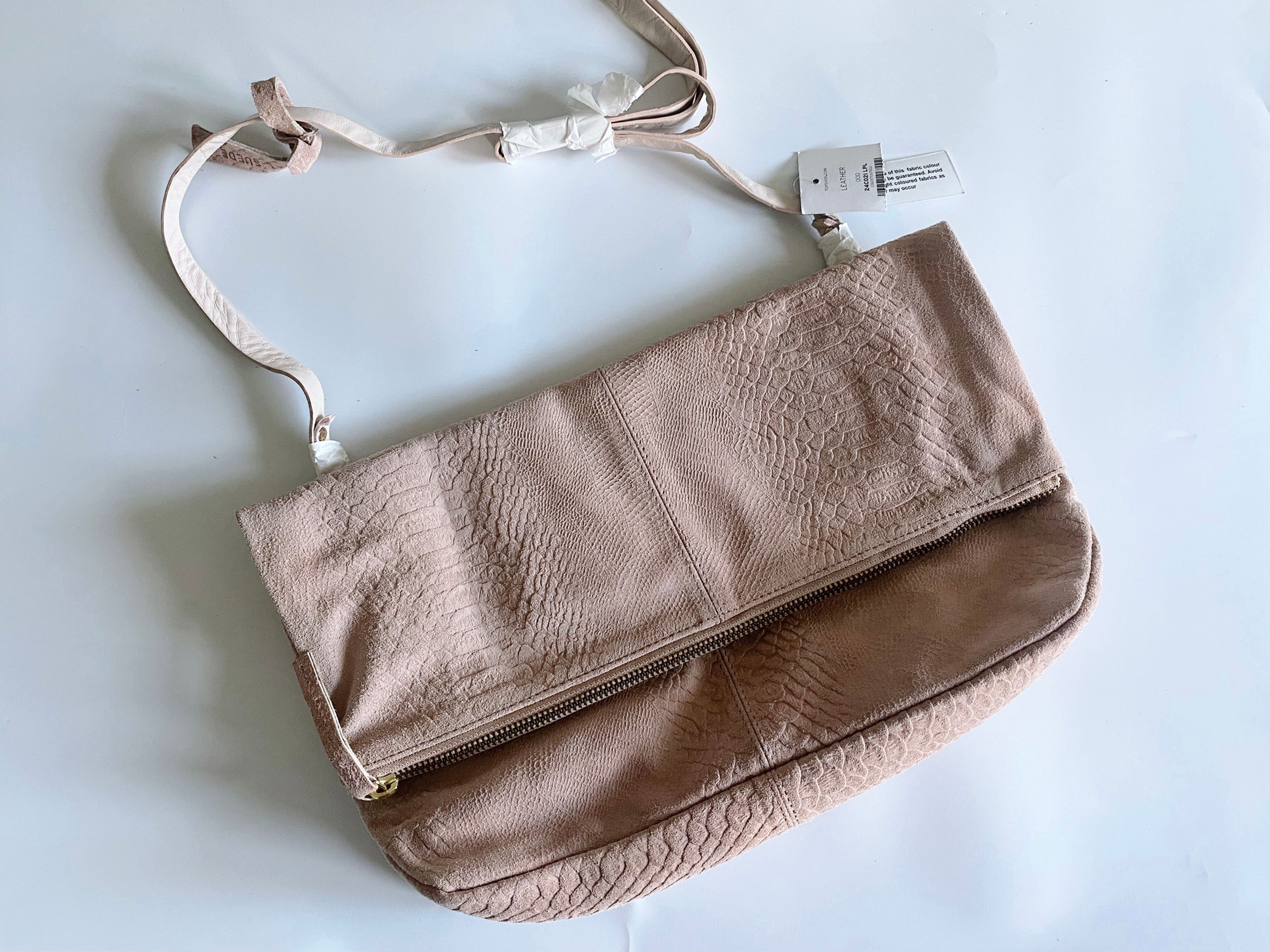 Topshop light pink clutch bag 