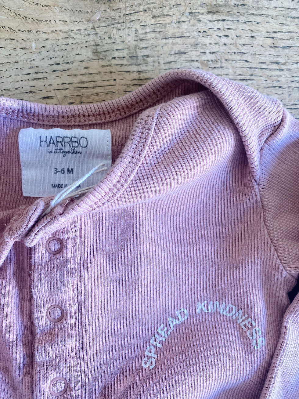 Thumbnail: Harrbo pink ribbed all in one (3-6m)