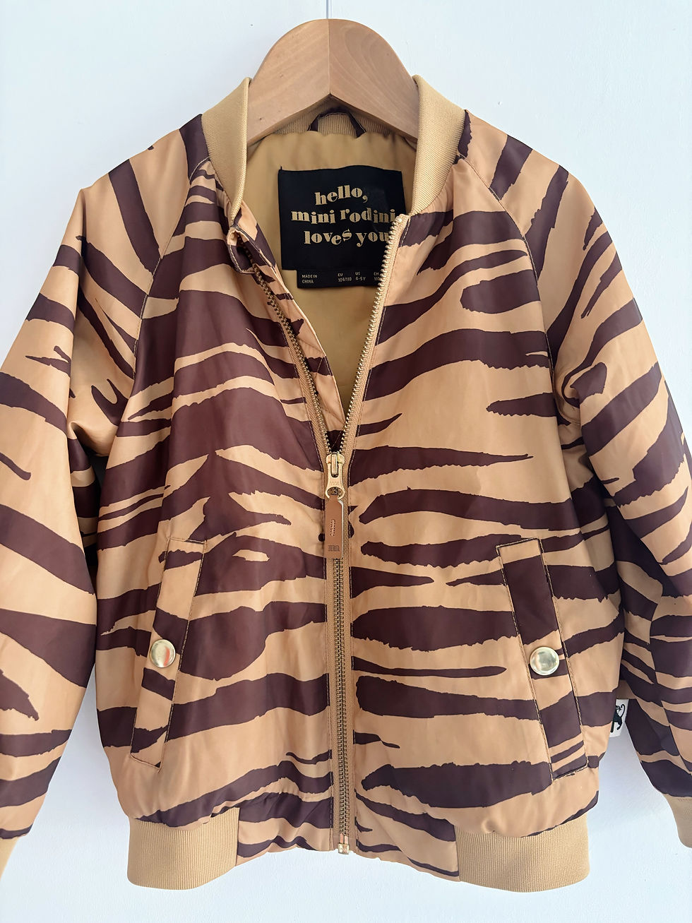 Thumbnail: Mini Rodini tiger stripe bomber jacket (4-5Y)