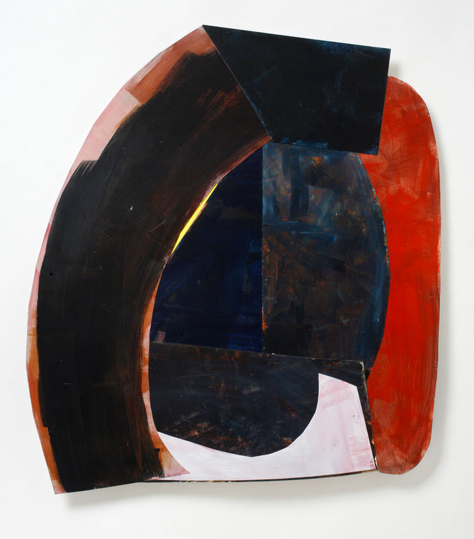 Lauren Blankstein acrylic painting and collage on Yupo paper