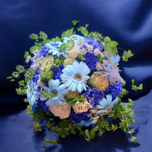 おまかせ ブルー系 ラージブーケ | Mondolphin モンドルフィン