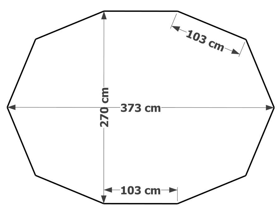 2,7x3,7m (10-Eck oval)