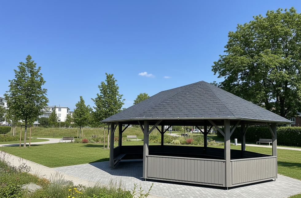 pavillon-freisitz-halbe-wände-bänke-grau-schiefer