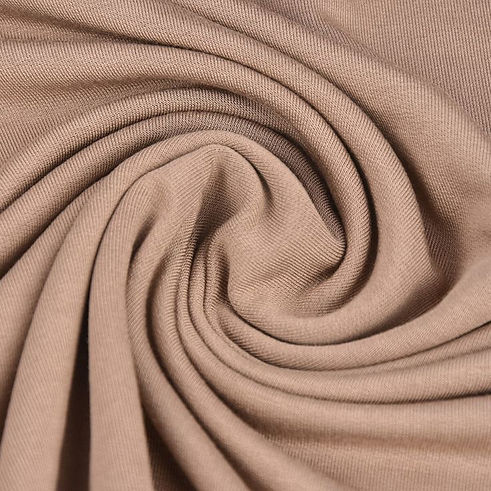 Clothing fabric elastic Modal plain taupe 1_55 m width.jpg