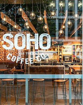 Soho coffee shop front