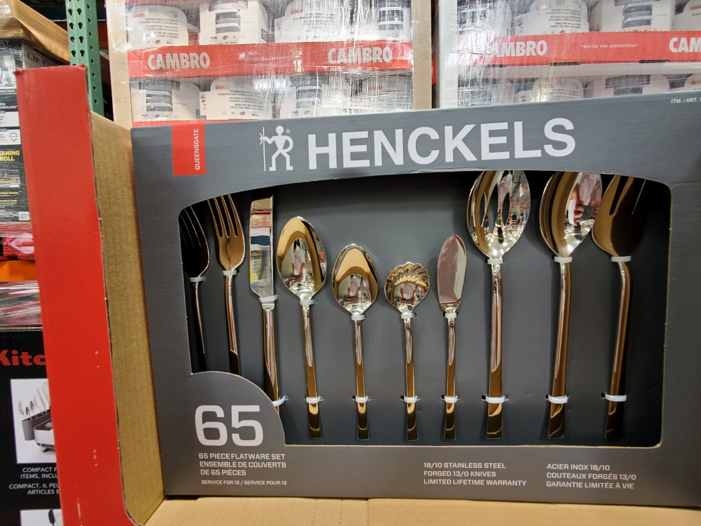 HENCKLELS单立人不锈钢餐具套装65件