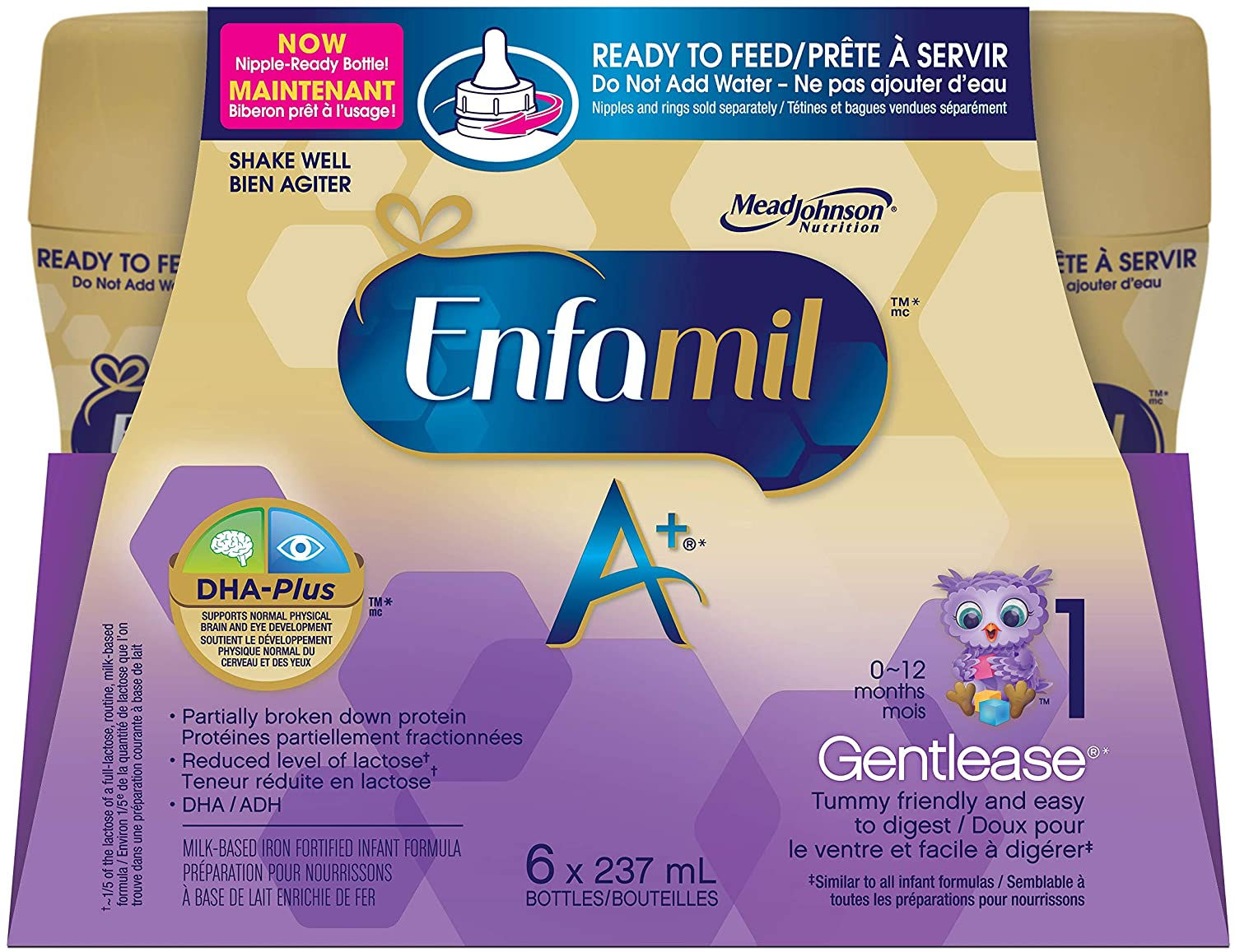 Enfamil/美赞臣 婴儿即喝水奶1段半水解6瓶X237毫升