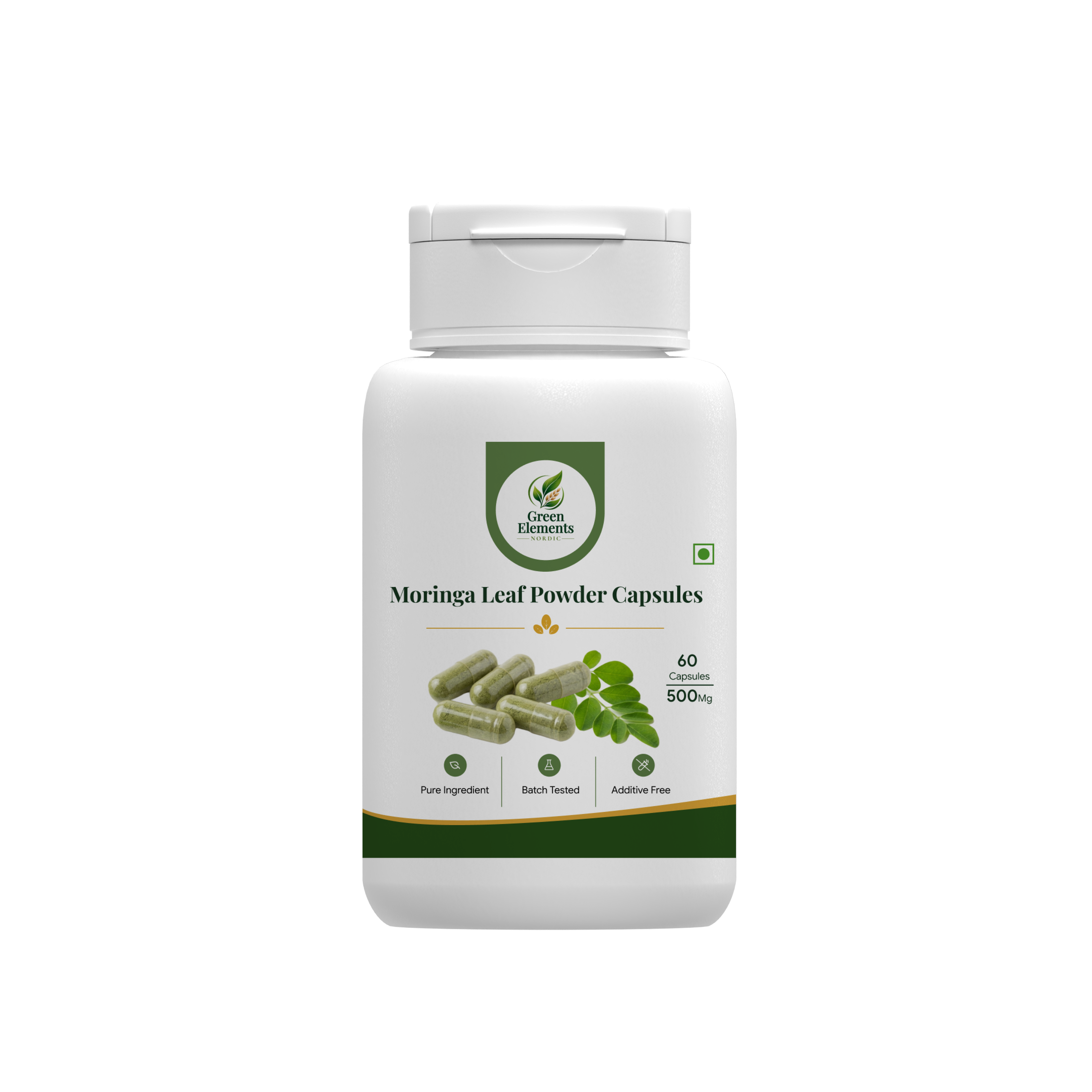 Moringa Leaf Powder Capsules 500mg | 60 Capsules