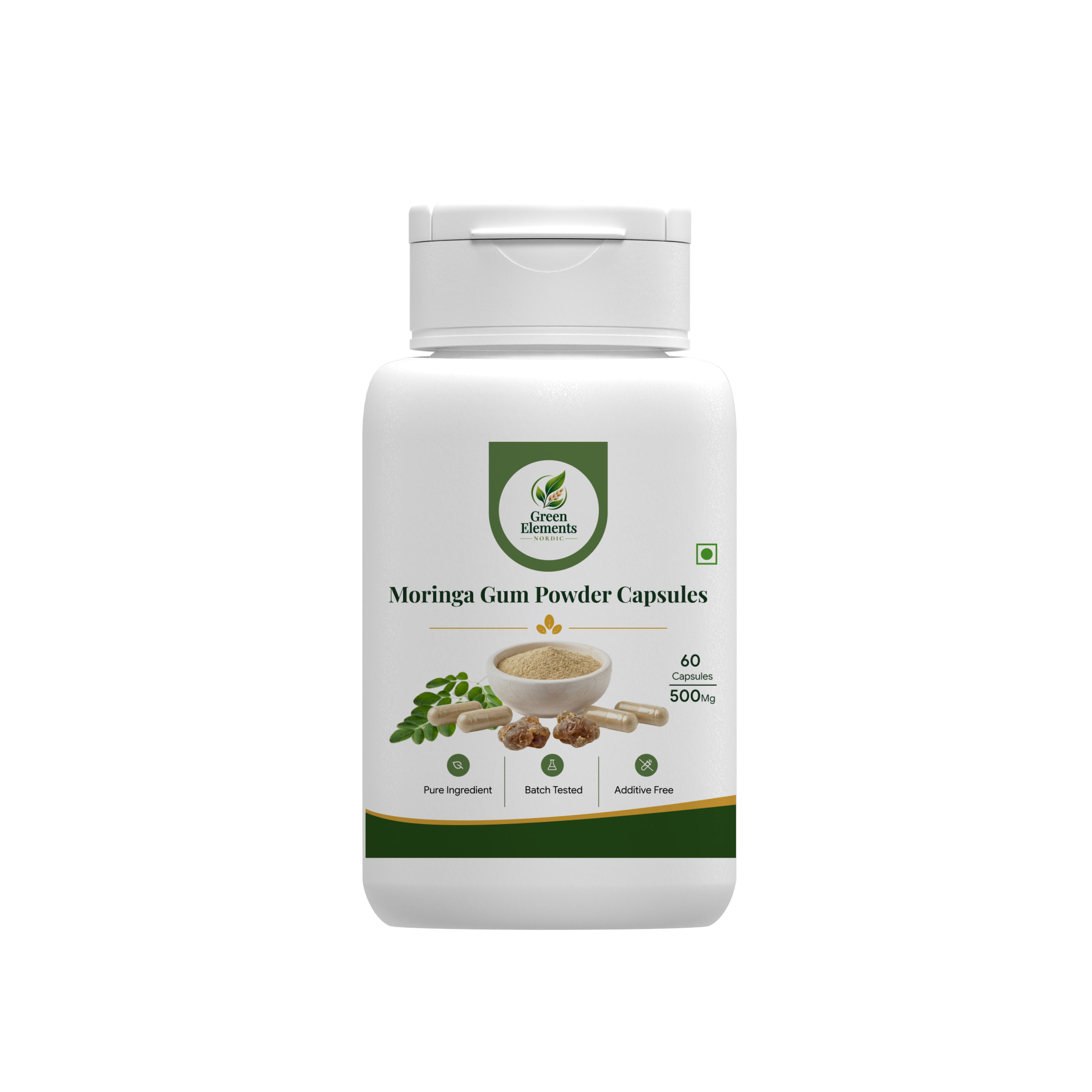 Moringa Gum Powder Capsules 500mg | 60 Capsules
