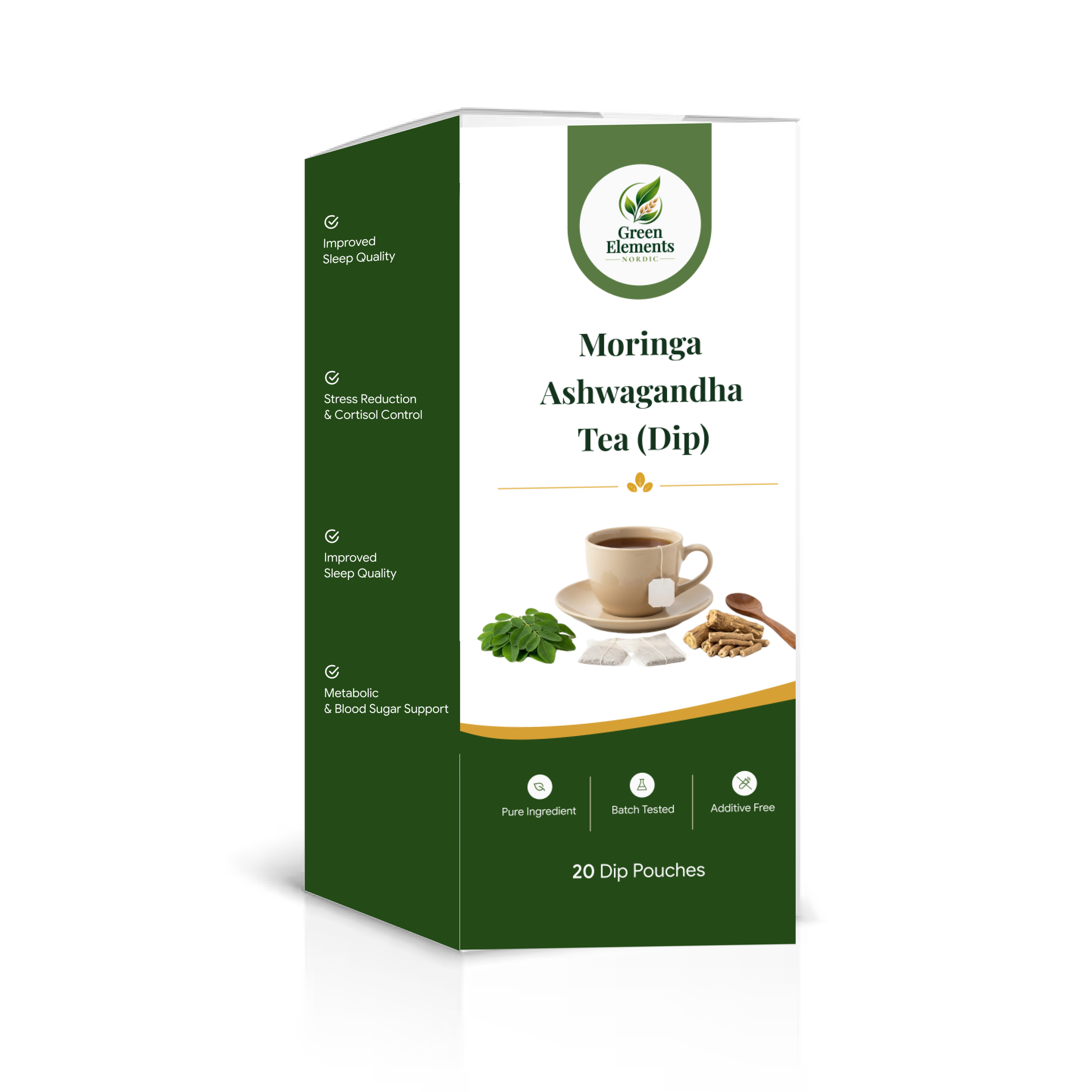 Moringa Ashwagandha Tea (Dip) 20 Pouches