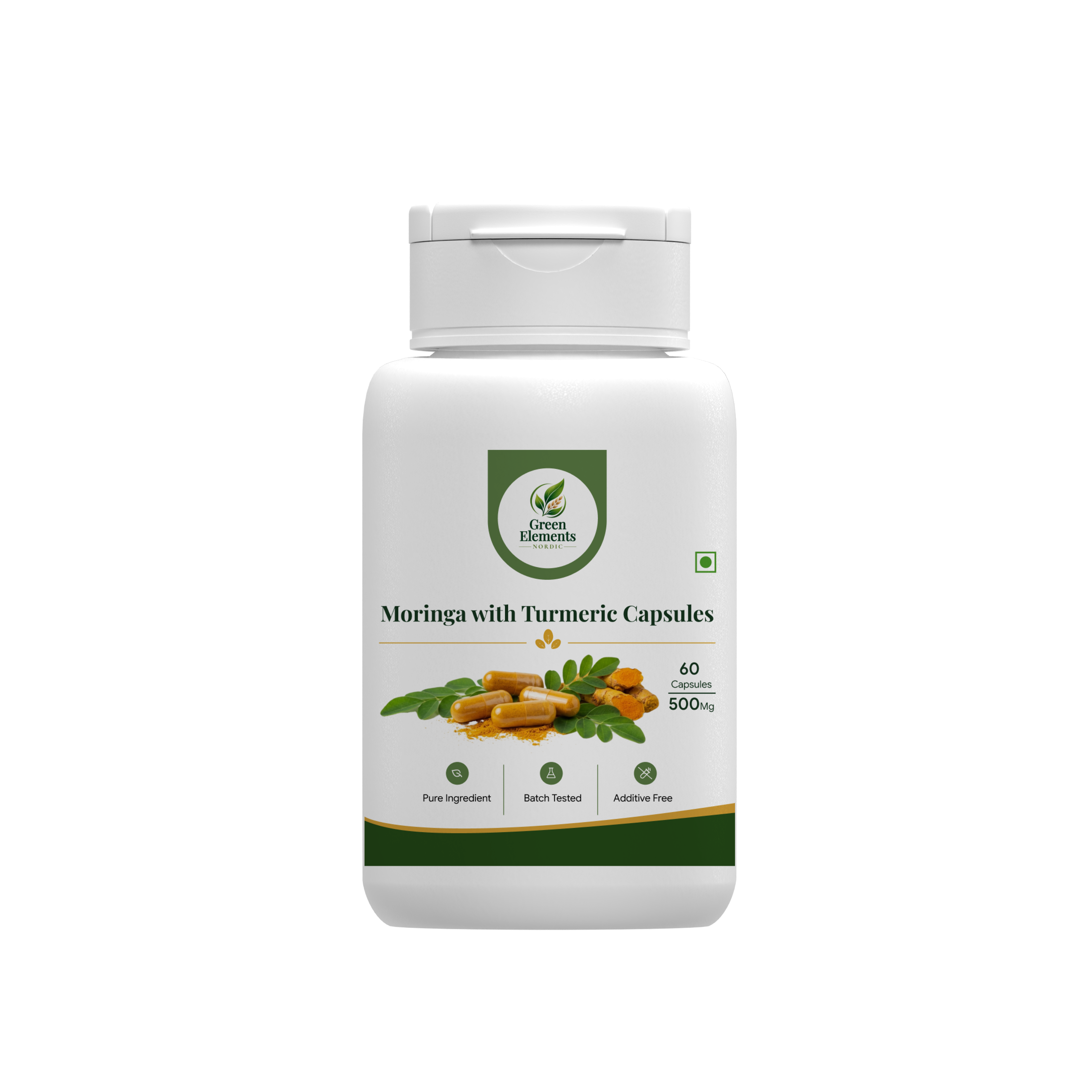 Moringa with Turmeric Powder 500mg | 60 Capsules