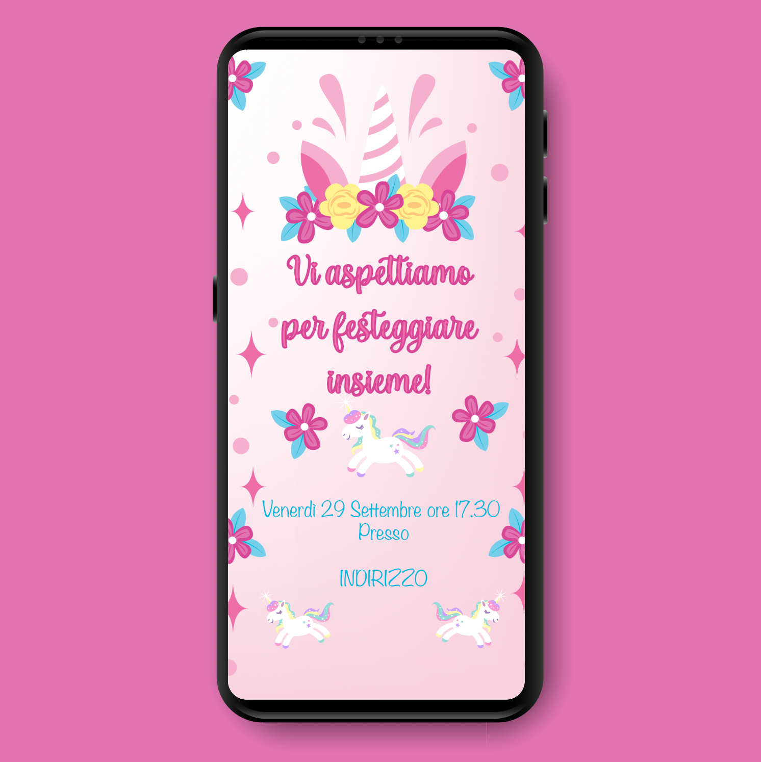 Invito digitale Unicorno