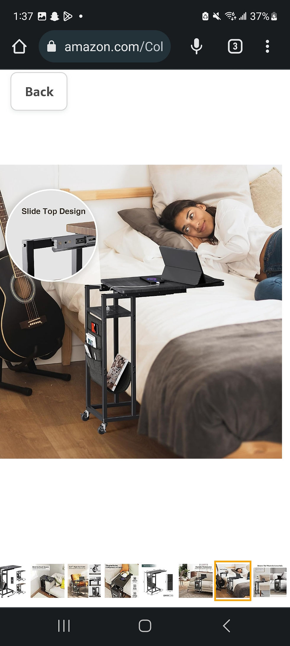 Thumbnail: 2Reviews

Colima C Shaped Slide Cover End Table with Charging Station

