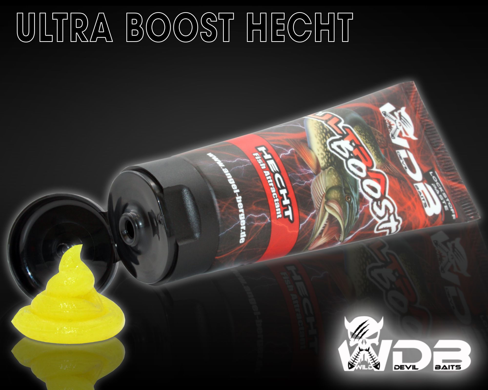 Wild Devil Baits Ultra Boost Raubfischpaste Hecht Fluo Yellow - Makrele