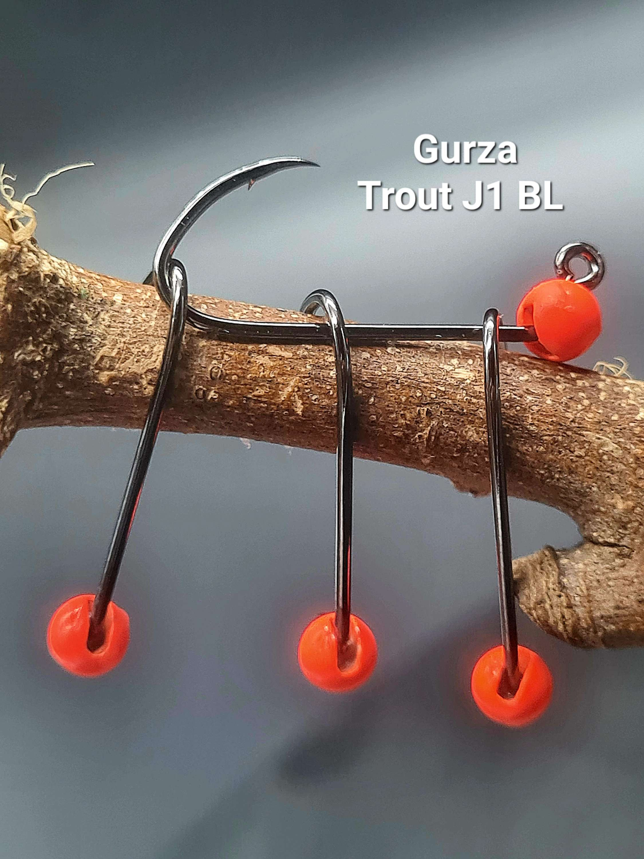 Gurza Trout J1 BL Haken mit Tungstenperle 6er Haken orange