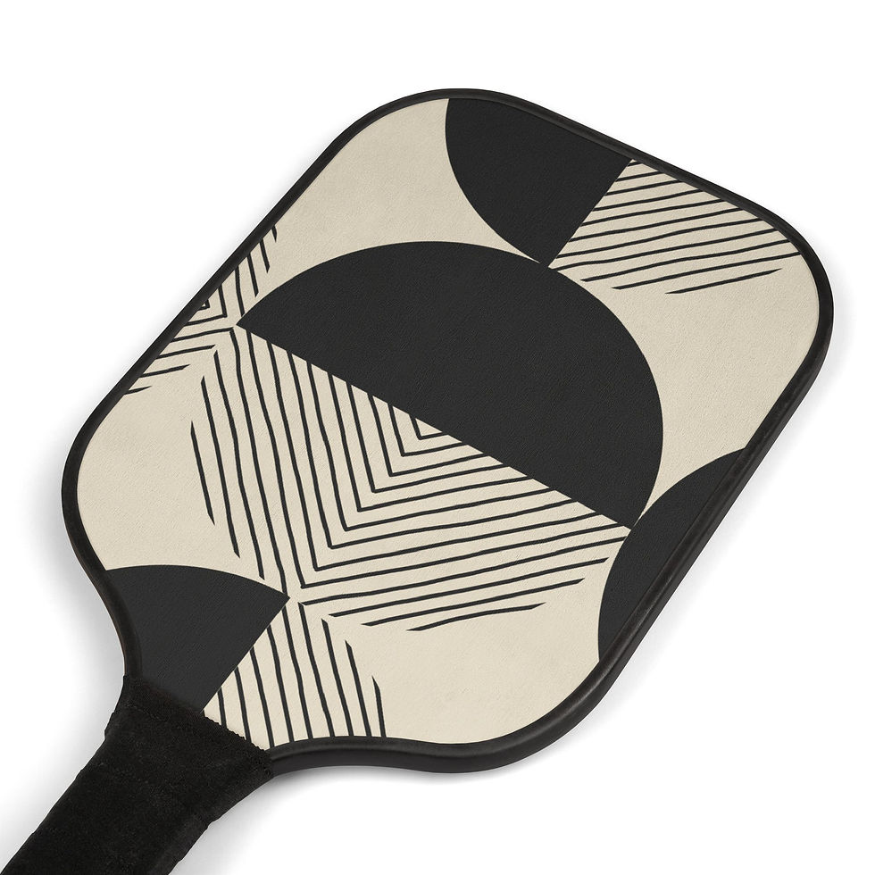 Thumbnail: Retro Black Abstract Pickleball Kit — Vintage-Inspired Set