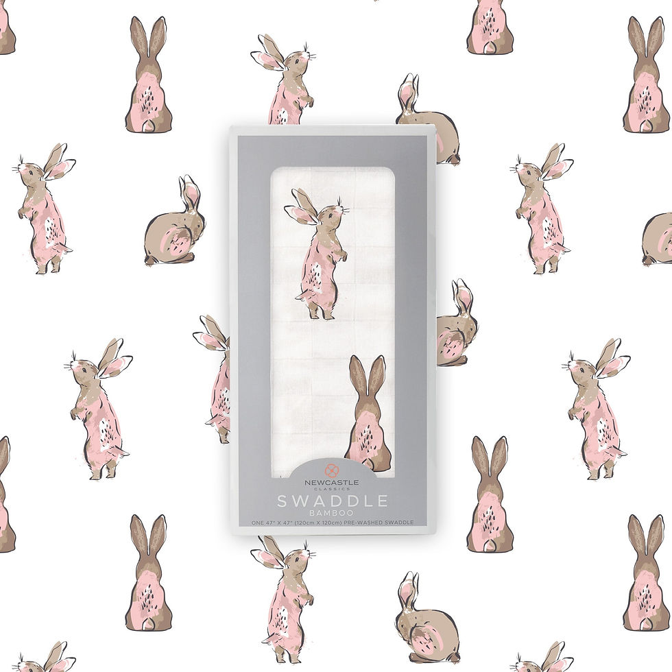 Thumbnail: Powder Pink Bunnies Swaddle