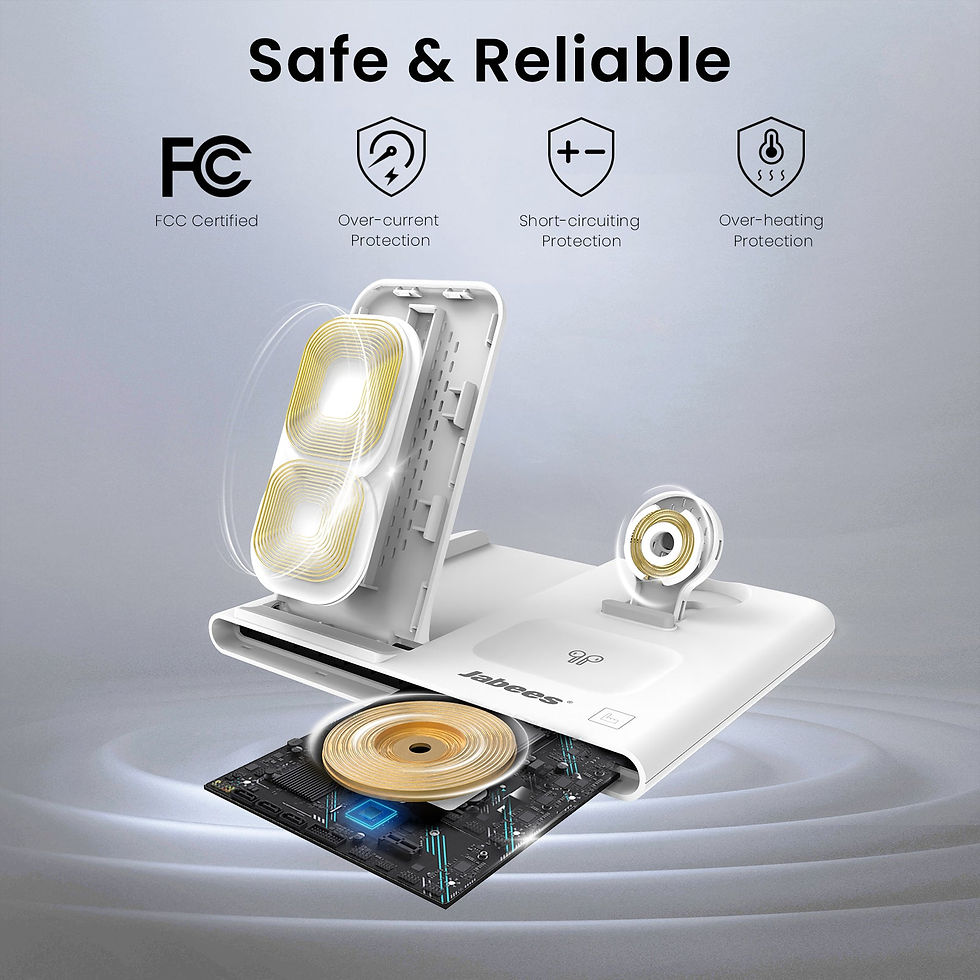 Thumbnail: PowerGlow 4-In-1 Foldable Wireless Charging Station With LED Night Light