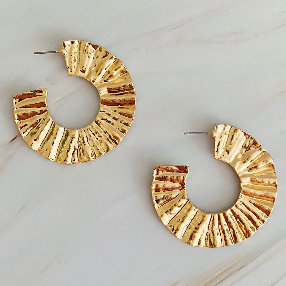 Thumbnail: Crinkled Art Hoop Earrings