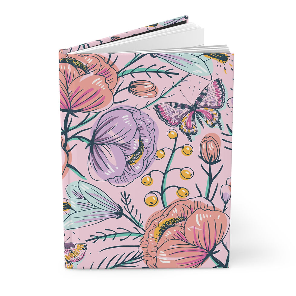 Thumbnail: Floral Butterfly Matte Hardcover Journal
