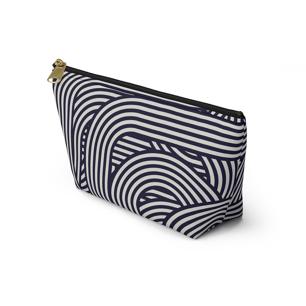 Thumbnail: Navy Curves Accessory Pouch Cosmetic Bag 