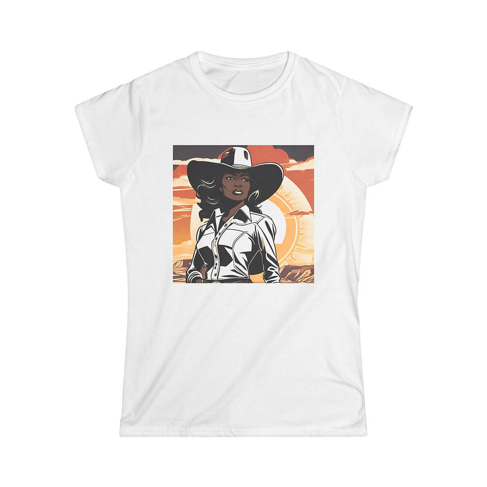 Thumbnail: Black Cowgirl Women's Softstyle Tee White