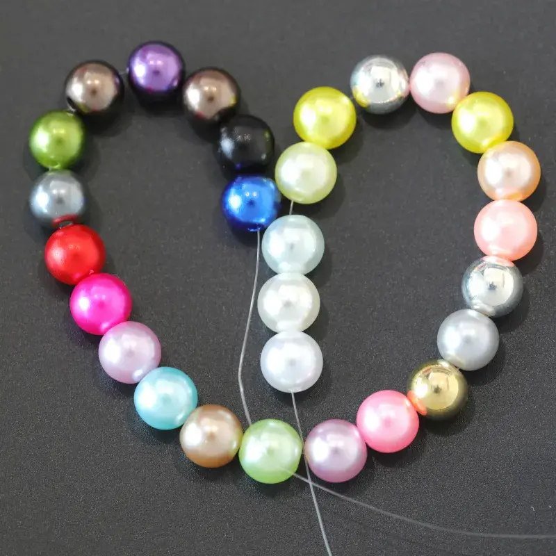 Thumbnail: 50-1000Pcs Imitation Beads 4/6/8/10/12mm Round Plastic Acrylic for DIY Crafts