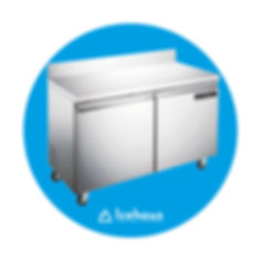 Mesa de trabajo con congelador 2 puertas sólidas
