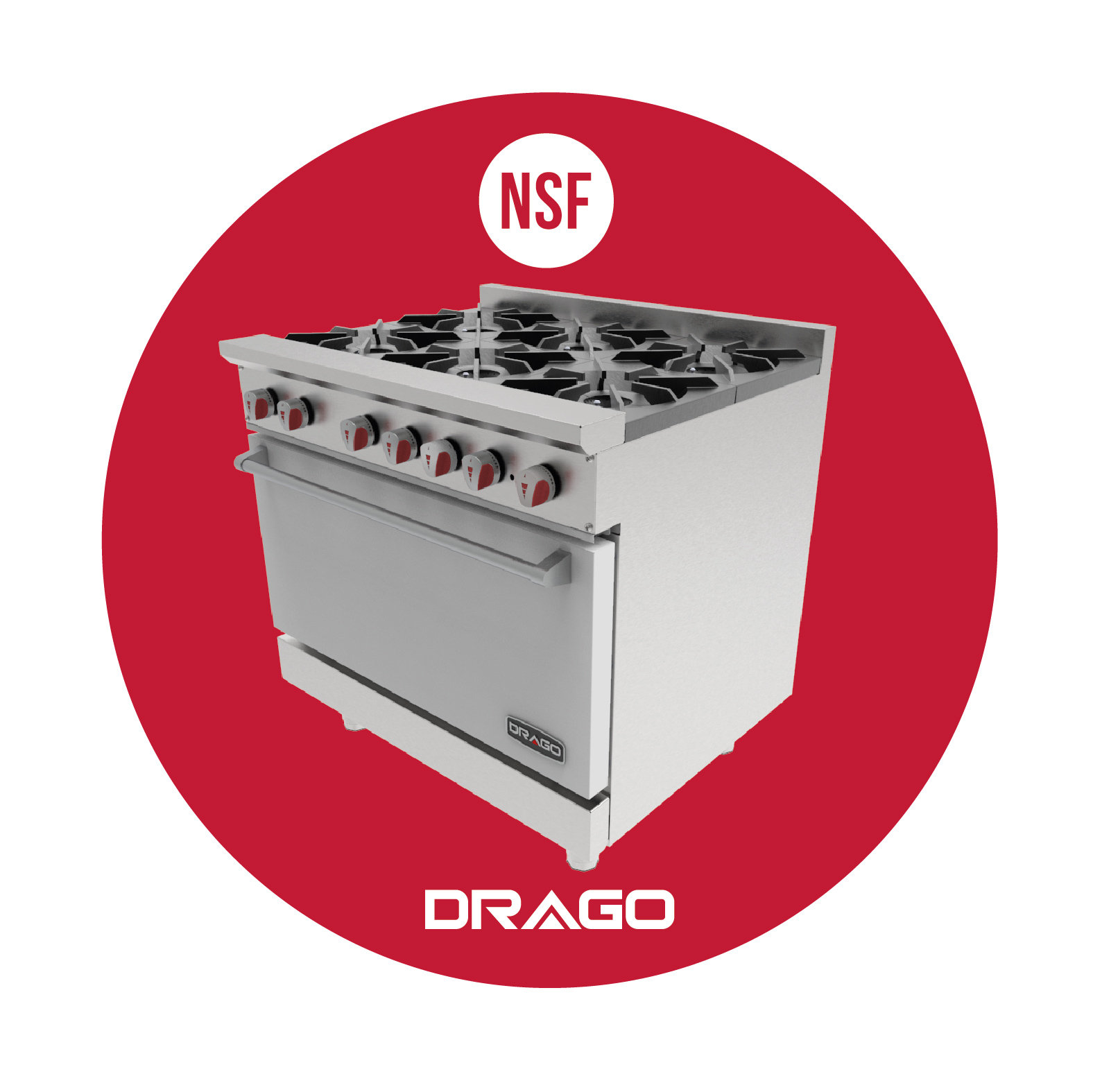 Estufa con 6 quemadores y horno DRAGO | Euroquip